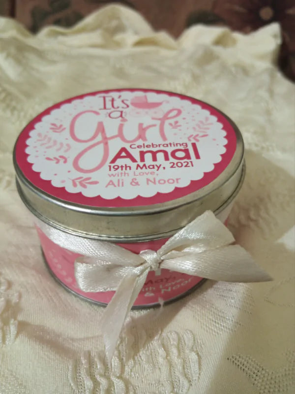 Silver Baby Girl Tin Box