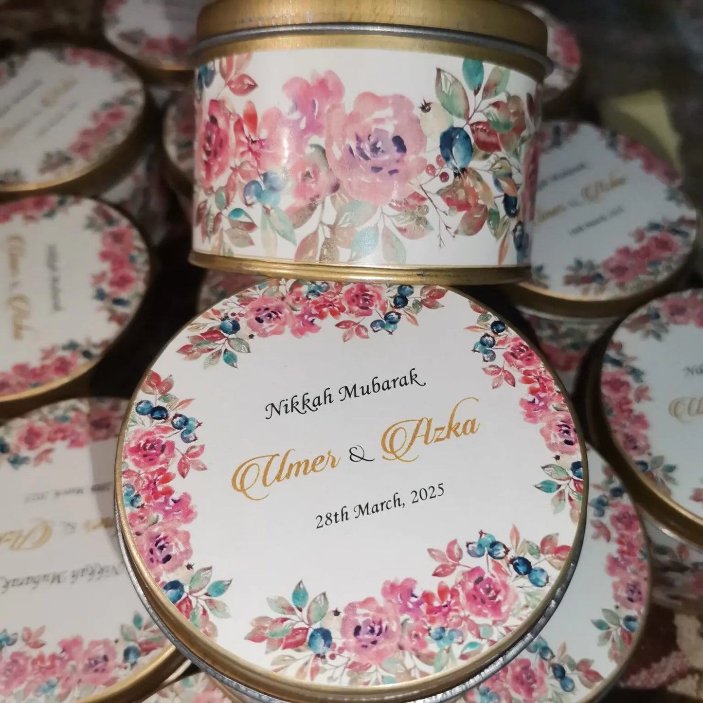 Floral Golden Tin Box