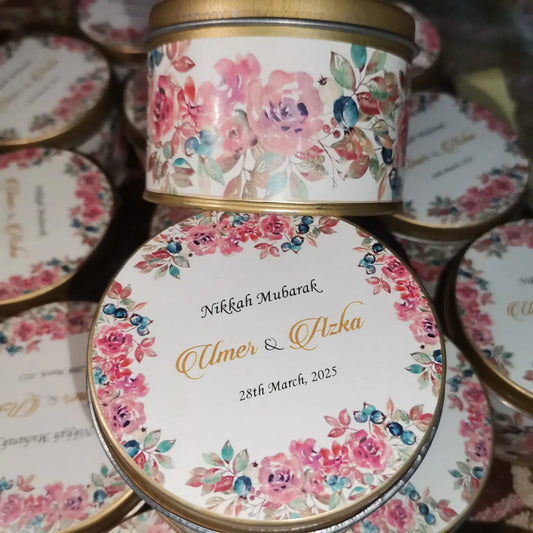 Floral Golden Tin Box