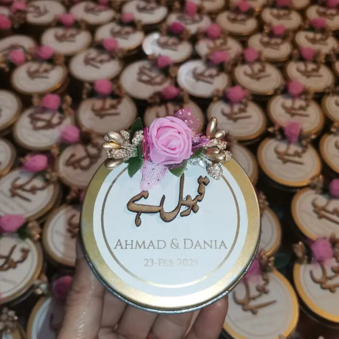 Qabool Hai Tin Box With Pink Flower