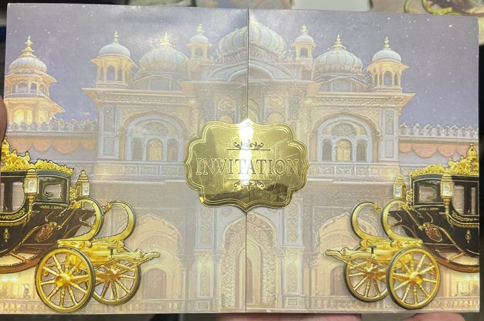 Trifold Royal Wedding Invite with bag