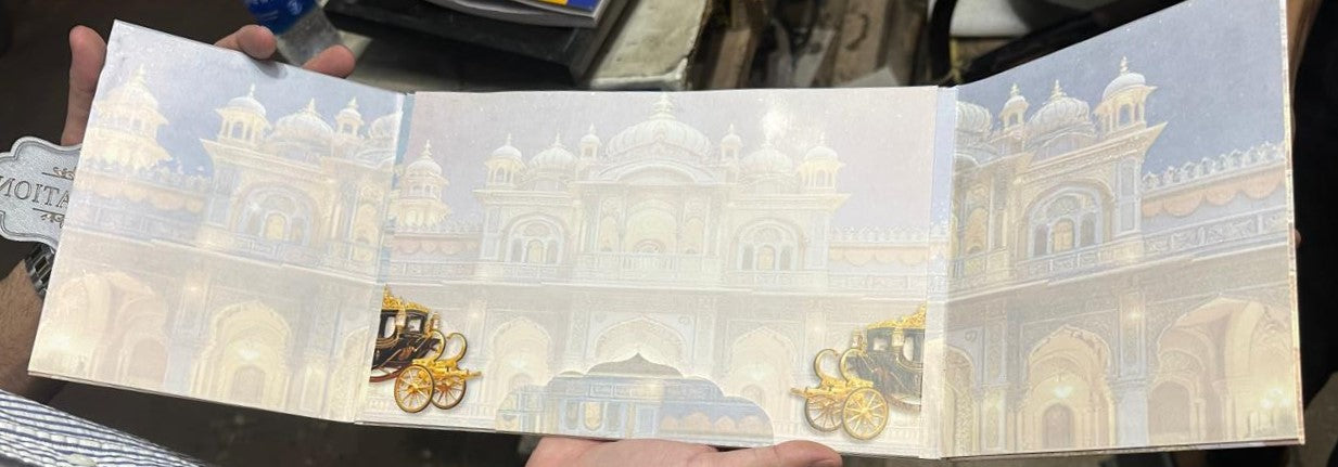 Trifold Royal Wedding Invite with bag