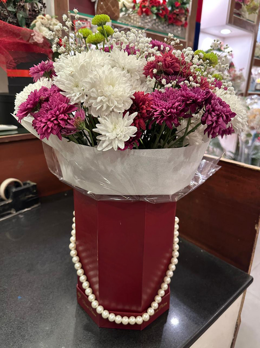 Red, White, Purple, Pink & Burgundy Flower Bouquet